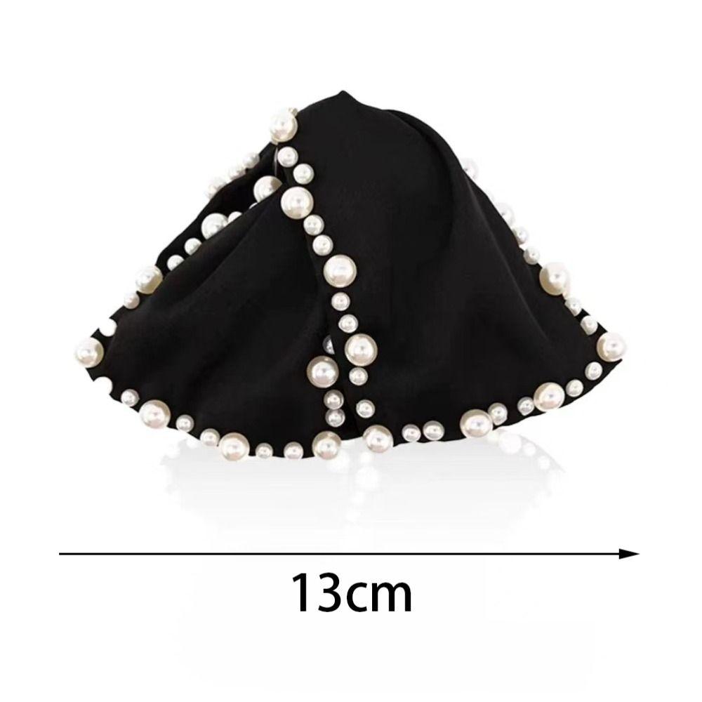 Clips de Păr Multifuncțional Elegant cu Perle Portabil cu Mărgele Satin Clips Tip Shark cu Prindere cu Perle