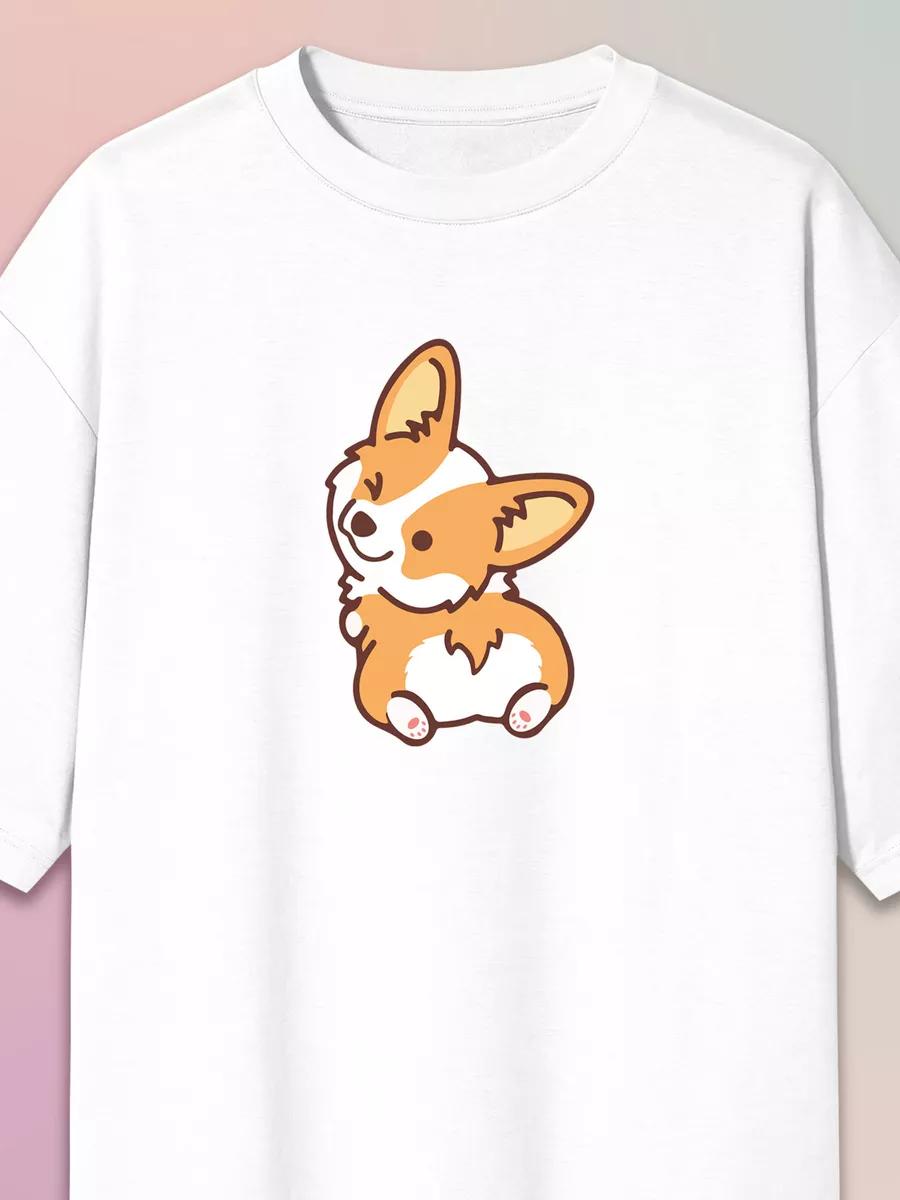 Oversized Corgi Print T-shirt S