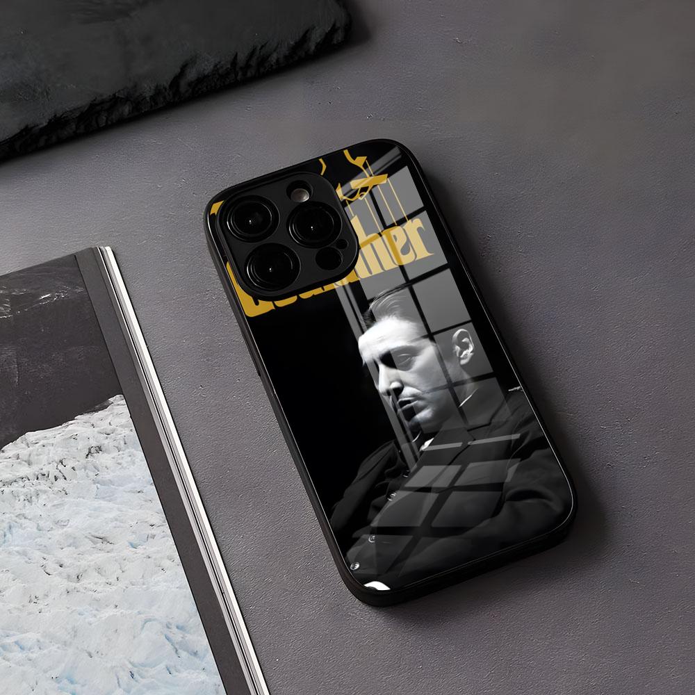M-Michael C-Corleone Phone Case For IPhone 17 Air 16 E Pro Max 15 14 13 Mini 12 Pro 11 Max Plus Black Glass Cover