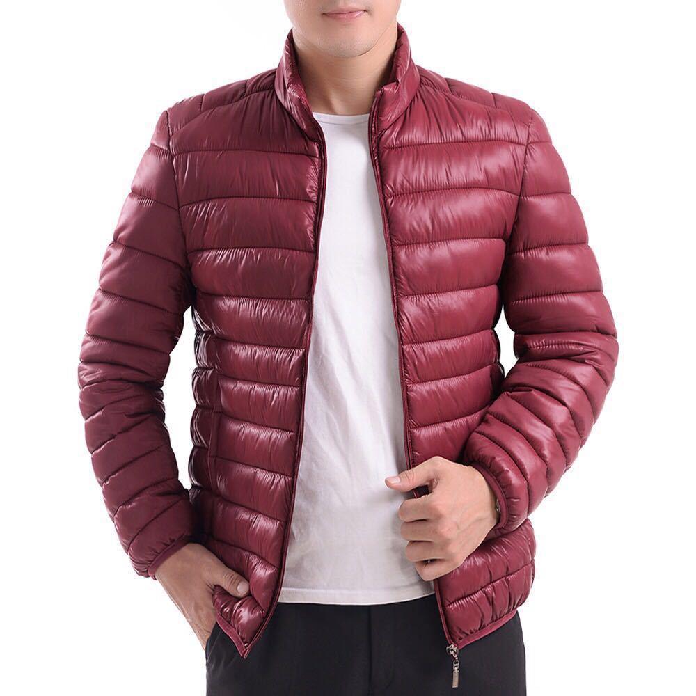 

Мужская куртка на хлопковой подкладке для межсезонья: Легкий пух, большие размеры для мужчин среднего возраста и молодых людей, плотная зимняя куртка 2XL for 140–155 lbs