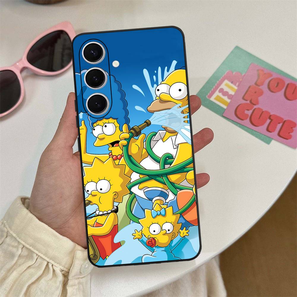 Funny Cartoon S-Simpsons Phone Case For Samsung S 24 Fe 25 Ultra Plus 20 Lite 21 30 22 23 24 22 Ultra 5G Fundas