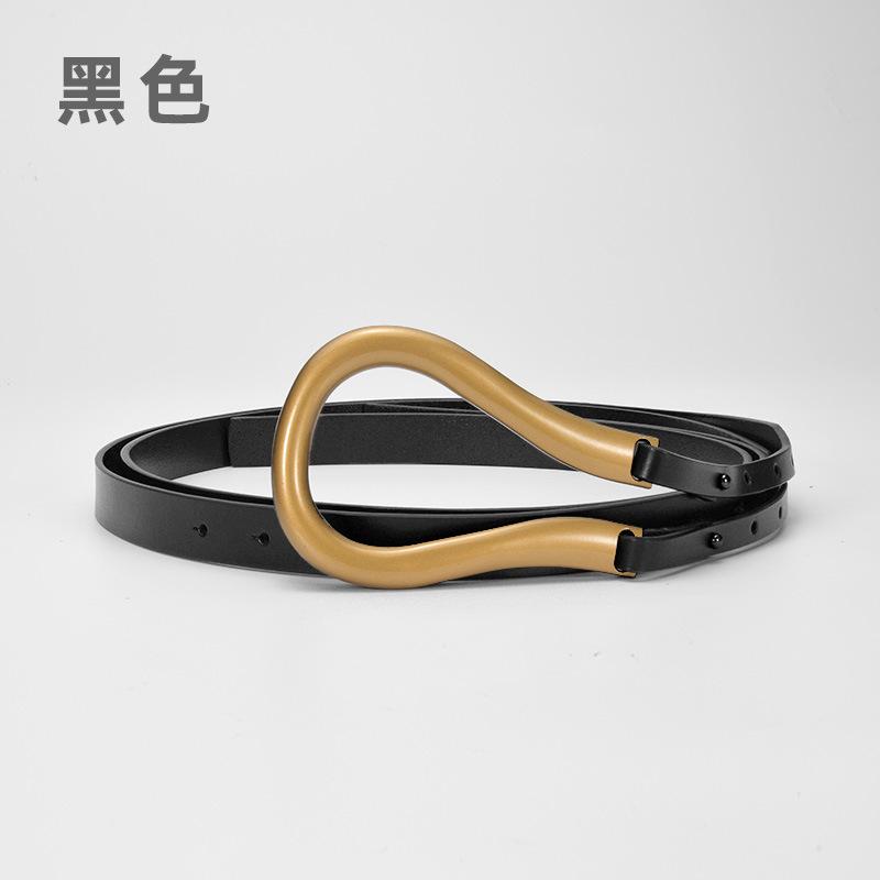 Женский ремень талианский легкий люкс двухслойный кожаный ремень Женская большая пряжка-подкова модный универсальный кожаный ремень 125