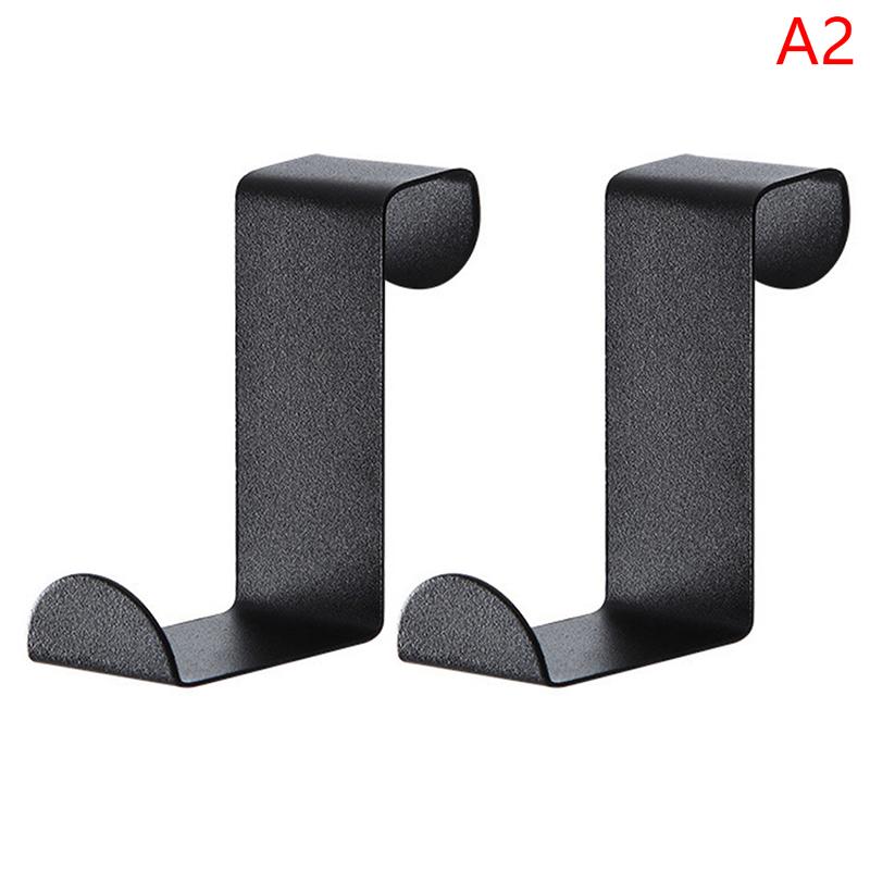 

2 шт. S-образный крючок для двери шкафа из нержавеющей стали, крючок для хранения ключей, без перфорации чёрный