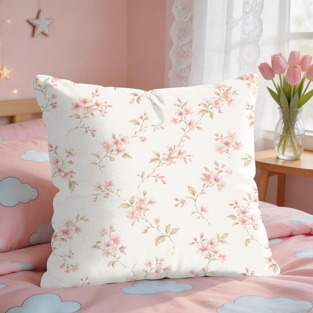 Vintage Wildflowers Girl Art Ins Cushion Cover Silky Short Plush Invisible Zipper Dustproof Sofa Pillow Case For Home Decor