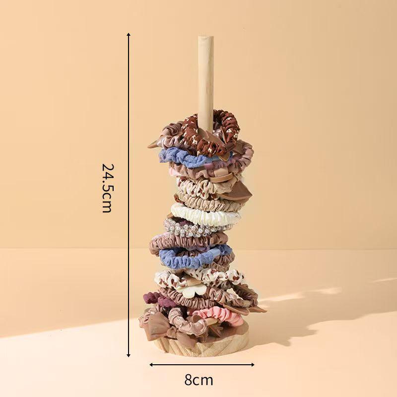 Solid Wood Bracelet & Hair Tie Display Stand - Jewelry Rack & Bangle Props for Live Streaming.