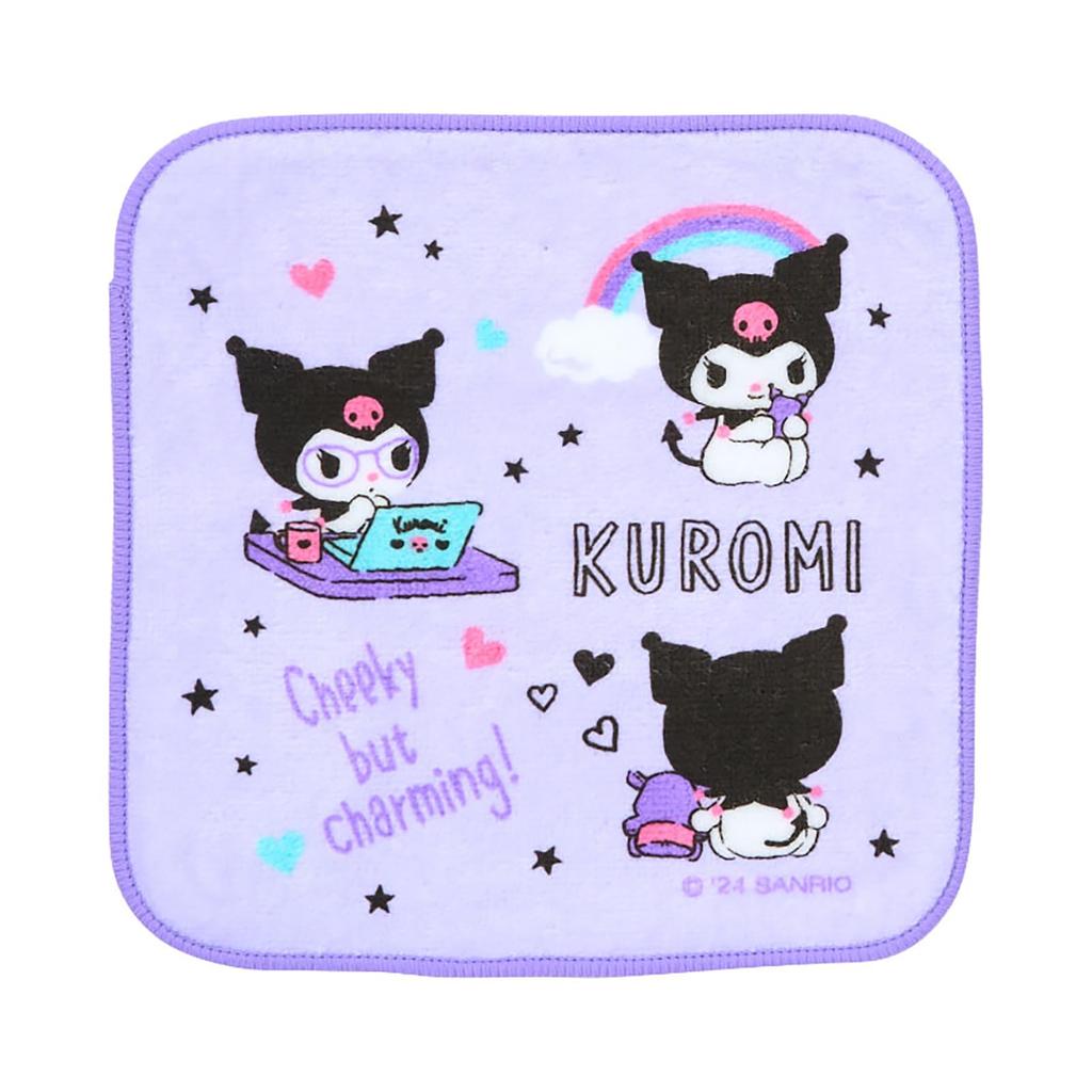 Sanrio Kuromi Petit Towel Set of 4 for with Name 250007 Children, Antibacterial, Space,