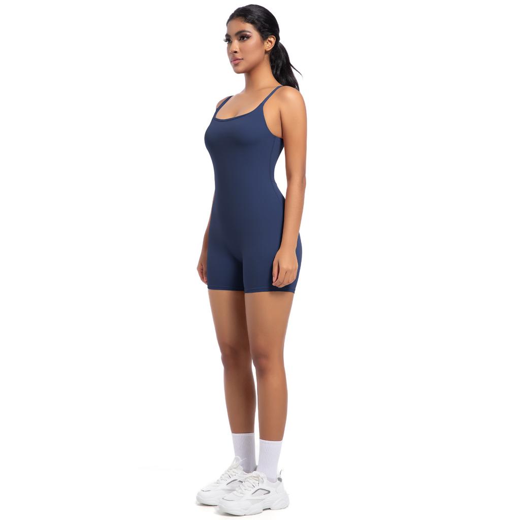 New Spring And Summer Nude Yoga Camisole Jumpsuit For Women's High-intensity Dance Fitness Sports Jumpsuit