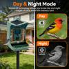Smart Feeder with Camera Solar Powered, 2K HD Video 24MP Photo Night Vision, Dual Food Troughs for Hummingbirds & Wild Bird
