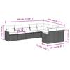 9-teiliges Gartensofa-Set mit Kissen Schwarzes Poly-Rattan