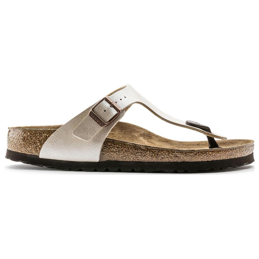 Birkenstock Gizeh Birko Flor Graceful Narrow Fit Sandals Pearl White Womens 0943873