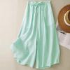 Cotton Linen Wide-Leg Seven-Point Pants for Women, Plus Size, Casual New 2025 Straight-Leg Culottes