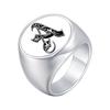 Vnox Personalized Retro Initials Signet Ring for Men, 20mm Wide Band Rings Stainless Steel Letters Custom Jewelry Gifts for Him