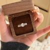 Natural Chalcedony Gourd Open Ring Women Elegant Chinese Design Full Inlaid Water Jade Female Ring