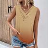 Zomer Dames Tanktops V-hals Casual Bedrukte Mouwloze Shirts Casual Losvallende Geplooide T-shirts Dames Blouse