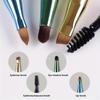 4-in-1 Portable Makeup Brush Set, Metal Handle Eyebrow & Lip Brushes with Eyelash And Eyeshadow Applicators, Travel-Friendly