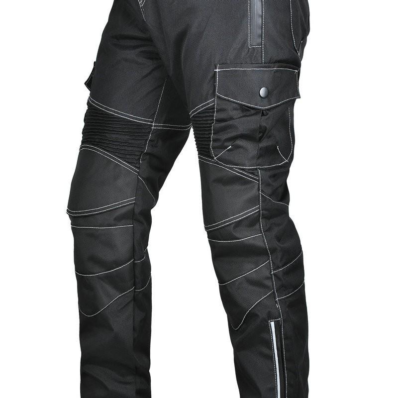 Mens Motorcycle Riding Pants Oxford Fabric Waterproof High-Waist Adjustable Protective Trousers Street Off-Road Use
