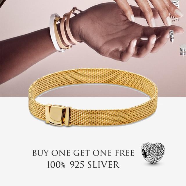 New S925 Sterling Silver Moments Crown O Clasp Snake Chain Bracelet Fit Original Sliver Charms For Women Diy Making Jewelry