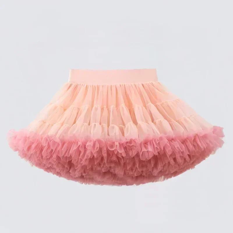 Gonna in Pizzo Bambina Morbida Chiffon Sottogonna Colori Solidi Gonne Tutù Gonna da Ballo Bambina Sottogonna in Tulle di Natale Tulle