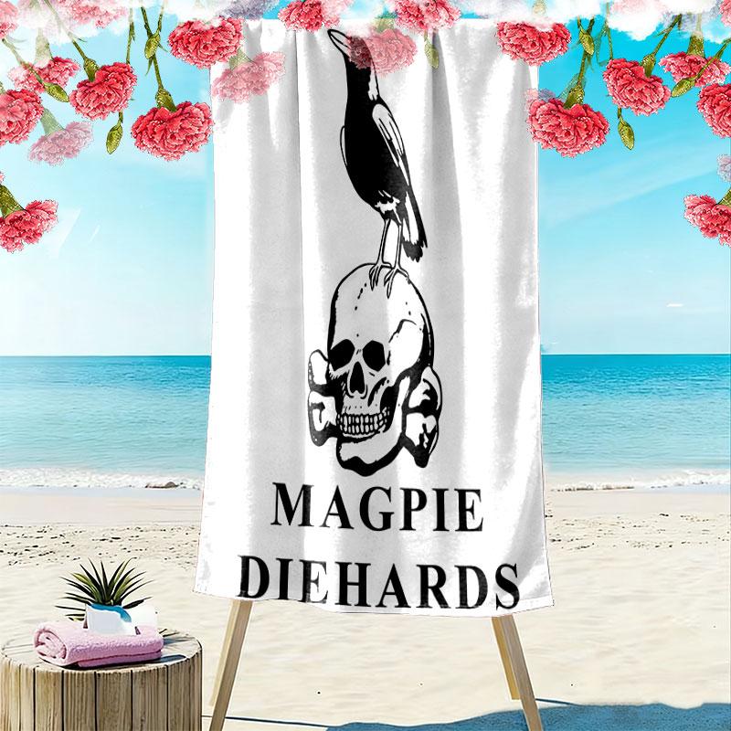 Magpies Spirit Print Beach Towel, Large Soft Quick Dry Towel for Beach Camping Swimming