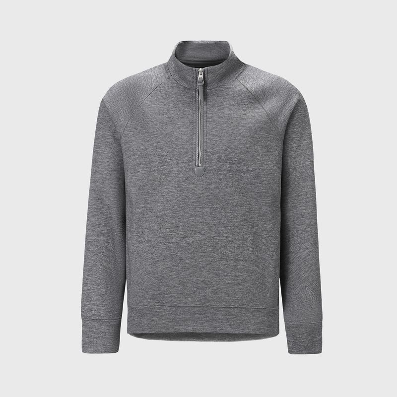 Merino Wool Tencel Lyocell American-Style Light Luxury Half-Zip Stand Collar Sweatshirt for Men, Spring and Autumn Foreign Trade Men's Casual Jacket
