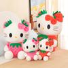 Kt Cat Strawberry Plush Doll Cotton Filling Soft Animal Toy For Home Gift Use