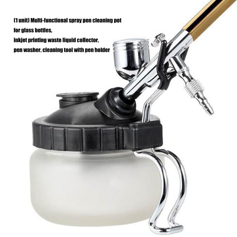 Heavy Duty Airbrush Cleaner Cleaning Pot Efficient Paint Removal Tool For Water Based Oil Color Artwork Maintenance