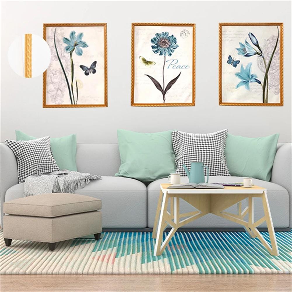 3mx12mm Faux Embossed Wall Decorative Line Skirting Border Self-adhesive Waterproof Baseboard Wall Stickers for Room Decoration