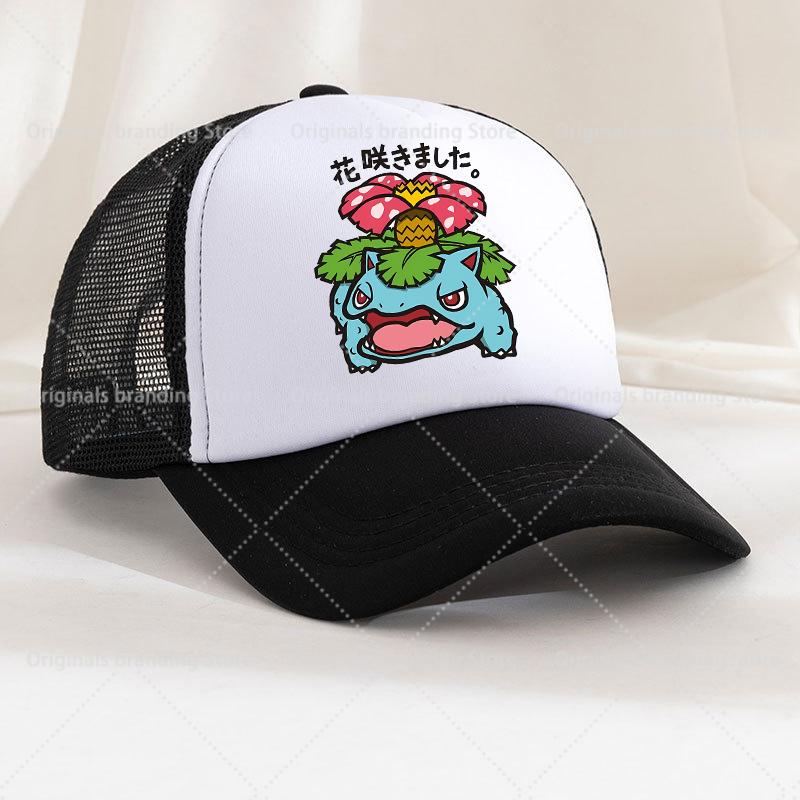Summer Baseball Cap Cartoon Anime Figure Pokemoned Print Hat Boy Girl Breathable Kid Hat HipHop NetCap Kawaii Kids Toy Gift
