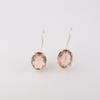 Peach Tourmaline Gemstone 925 Sterling Silver Handcrafted Women Earrings 1.05" EE-173-45