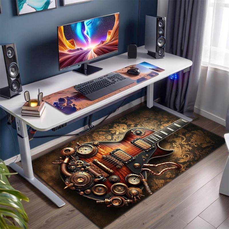 1Pc Musical elements Printed circular carpet, home door mat, outdoor travel protection carpet A10