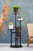 FINO Universal Flower Stand - Black, 4-tier Flower Stand for 6 Pots