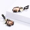 Newest Fashion Inlaid Hetian Jade Lotus Beads Earrings  Silver Retro Temperament Palace Ethnic Style Ladies Earrings