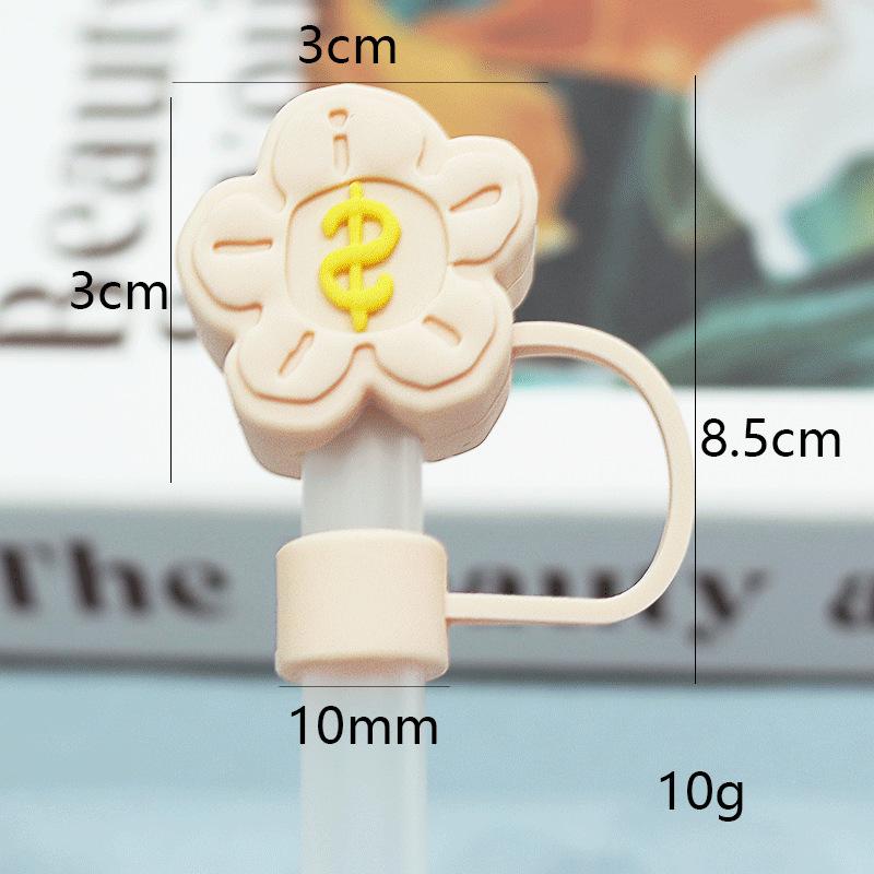 Flower Straw Stopper Flower Shape Drinking Straw Tips Lids Straw Caps Protector Dust Proof Plugs Drinking Supplies