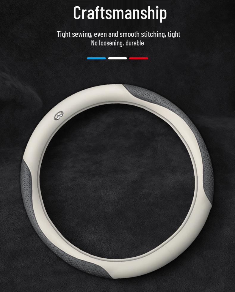 Kryt volantu z pravé kůže pro Infiniti: Pasuje na QX50, QX60, QX80, Q50, Q70L, Q50L, FX3 - Všechna roční období