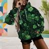 Women Plus Size Navy Snowflake Printed Long Sleeve Drawstring Hoodie Kangaroo Pocket Pullover