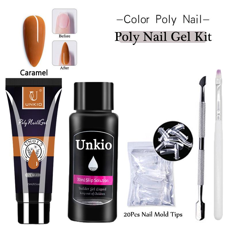 

Набор полигелей для ногтей UNKIO, прозрачный розовый цвет для наращивания ногтей, кристаллический УФ-гель для ногтей, гель для ногтей