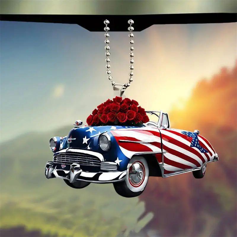 

Unique Car Acrylic Rearview Mirror Ornament Featuring Playful Cartoon Design Interior For 2