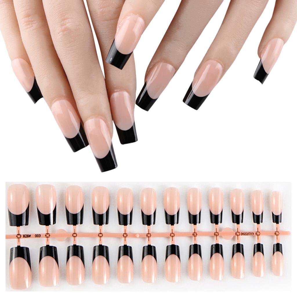 600x Almond False Nails Press On Nail French Tip False Nails Ballerinas Full Cover Stick On Nail Manicures Supplies