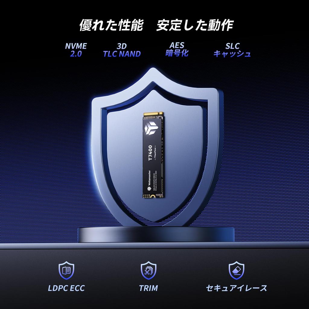 Yottamaster T7400 2TB SSD PCIe Gen4x4 NVMe Internal SSD Maximum Read Write 3D TLC NAND Compatible with Gaming PS5 PC Laptop Storage Expansion M.2