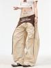 Women's Hip-Hop Style Patchwork Wide-Leg Overalls for Spring/Summer