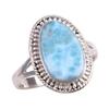 Natural Republic Larimar Gemstone 925 Sterling Silver Jewelry Ring Size 9.5 e0Y99