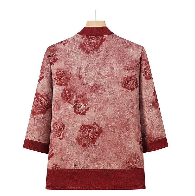 Grandma's Retro Chinese Style Chiffon Top - 60s/70s Seven-Sleeve Shirt for Women