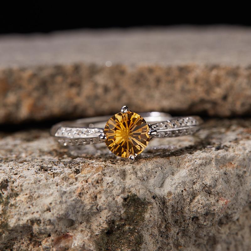 Original Design Does Not Fade Niche High Sense S925 Sterling Silver 18K Natural Citrine Lucky Treasure Ring Women