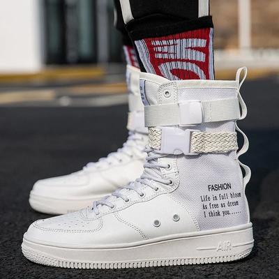 Botines estilo punk para hombre, estilo urbano, con hebilla y correa, zapatos casuales de plataforma, zapatillas deportivas para hombre