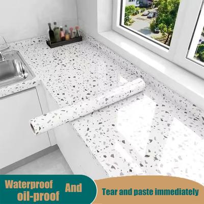40Cm Marble Home Ornament Self-Adhesive Wall Decals Moisture-Proof High Temperature Resistant Kitchen Cupboard Wall Cover