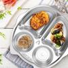 Stainless Steel Snack Plate Toddlers Divided Silver 1pc