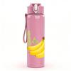 1PC Pineapple Banana Tropical Fruit Print 750ml Color Plastic Sports Water Bottle Leakproof Flip Straw Lid Suitable for Sports Office Home Use