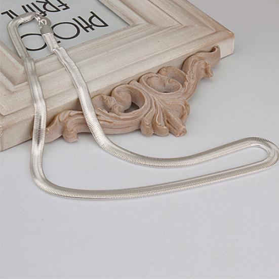 Women's Men's Fashion Solid Silver Plated 6mm Snake Chain Necklace No Pendant