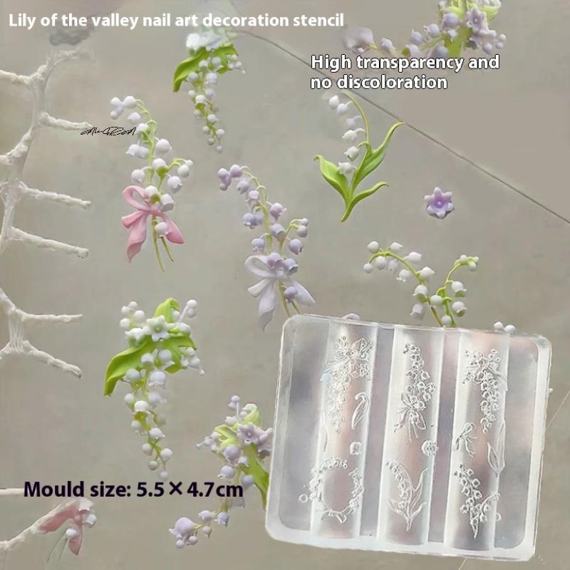 Lotus Orchid Silicone Nail Mold DIY Flower Nail Art Carving Decorations 3D Stereoscopic Stamping Plate Manicure Design Tool
