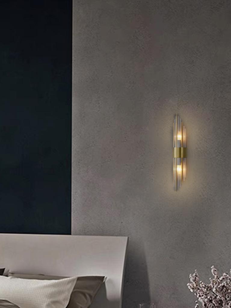 Modern Gold/Black Stainless Steel Crystal Wall Sconce Living Room Bedroom Bedside Lamp Hallway Lamp Wall Sconce Home Decoration